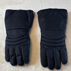 Vintage FAIRFIELD HANOVER Black Cowhide Leather Red Faux Fur Lining Gloves XL